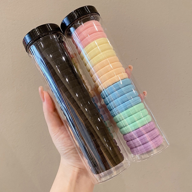 Set 20 / 24 Dây Buộc Tóc Chất Liệu Nylon Co Giãn Nhiều Màu Thời Trang Cho Nữ