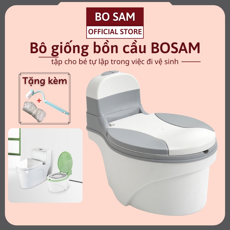 Bô vệ sinh cao cấp cho bé, giống bồn cầu phù hợp với trẻ 6 tháng đến 5 tuổi chống trơn trượt có chỗ dựa, An toàn