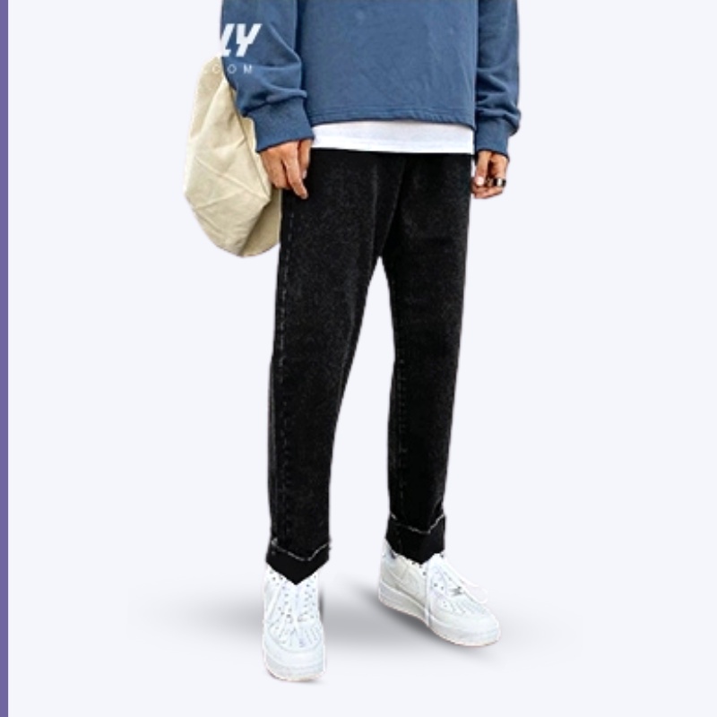 Quần jean nam baggy rách gấu ống rộng chất bò cao cấp Patado