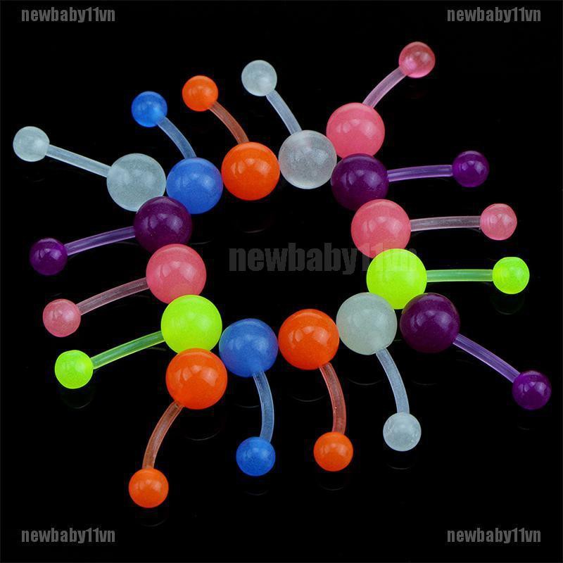 1 Bộ Khuyên RốN Dạ Quang BằNg ThéP Y Tế