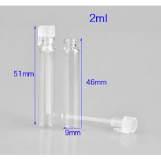 Combo 50/100 Ống Thủy Tinh Chiết Nước Hoa Mini 1ml 2ml - Vỏ Chiết - Mẫu Thử Nước Hoa