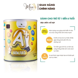 Sữa Hữu Cơ Miwako A+ Hộp 700g Vị Vani nhập khẩu Malaysia, Sữa Hạt Cho Bé Tăng Động, Biếng Ăn, Giảm Chú Ý - miwaofficial