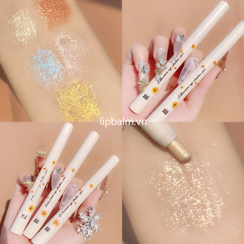 XIXI Lying Silkworm Pen Highlighter Champagne Gold Pearlescent Eyeshadow Pen Không thấm nước không phai