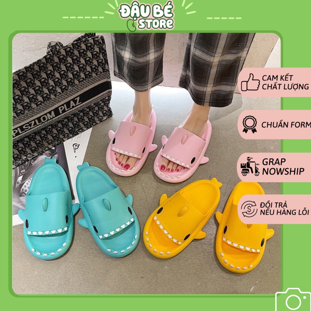 Dép Bánh Mì Hình Cá Mập Nam Nữ Ulzzang Cute - Dép Quai Ngang Unisex Hoạt Hình Ngộ Nghĩnh Đế Mềm Chống Trơn- DAUBE - D053