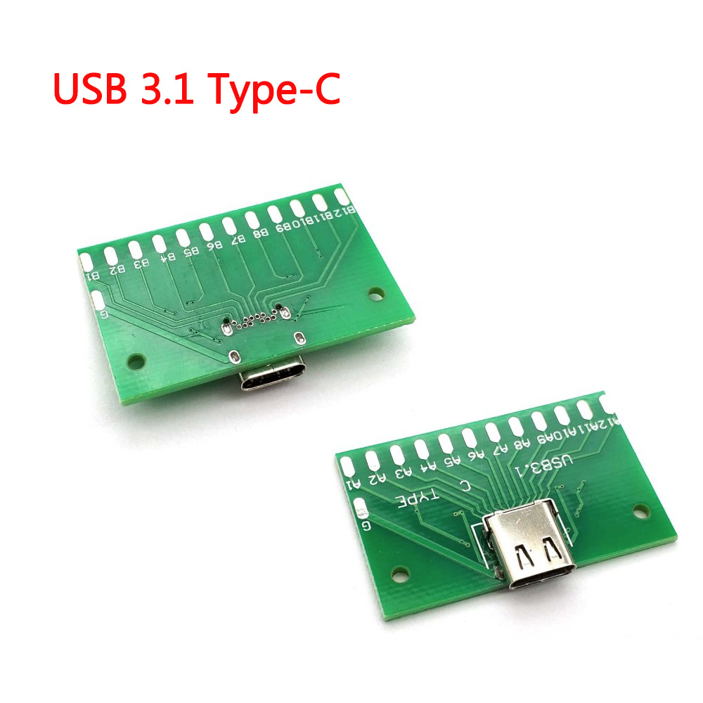 DIYMORE |  Type-C USB3.1 Female Connector Adapter Test Board USB 3.1 24P 24Pin Socket Base PCB Board for Arduino USB 2.0 DIY