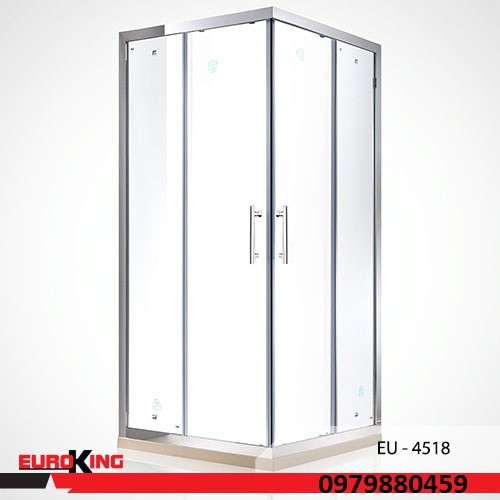 Phòng tắm vách kính cường lực, cửa lùa Euroking EU- 4518