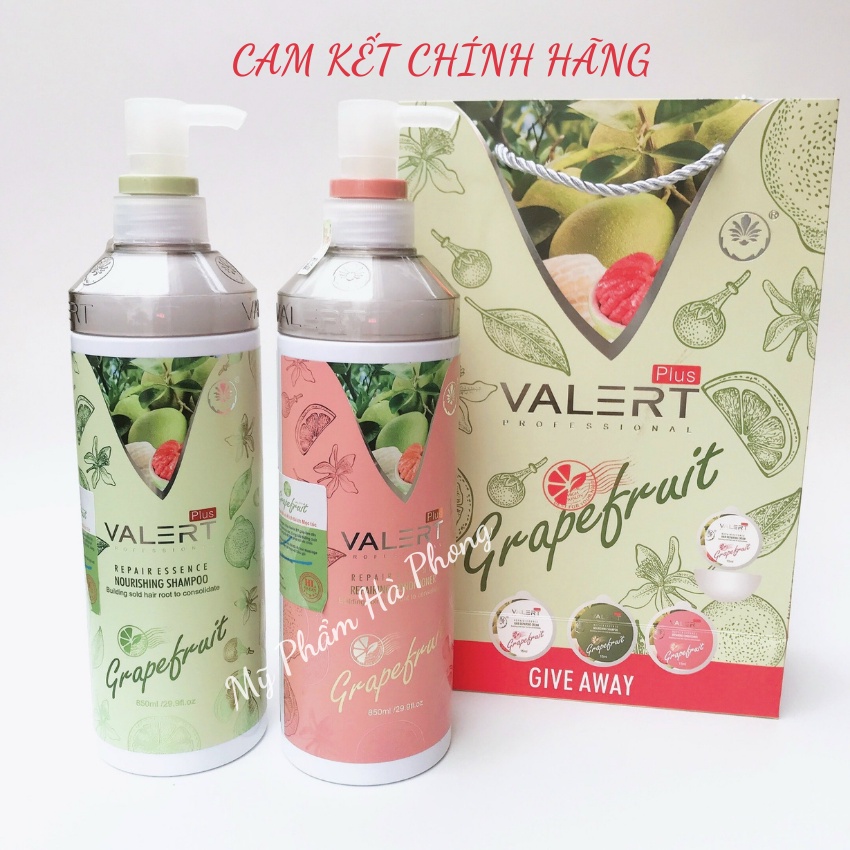 Dầu Gội Bưởi, Dầu Xả Bưởi VATERT GRAPEFRUIT PLUS Ngăn Rụng Tóc Phục Hồi Hư Tổn 850MLx2