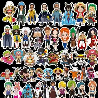 Set 48 sticker One Piece dán Nón BH, vali, xe, ...