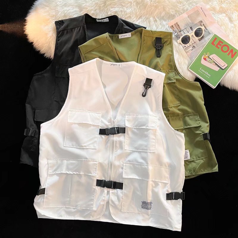 Áo Khoác Ghi Lê Nhiều Túi Màu Sắc Trẻ Trung Cá Tính Cho Nam Giới