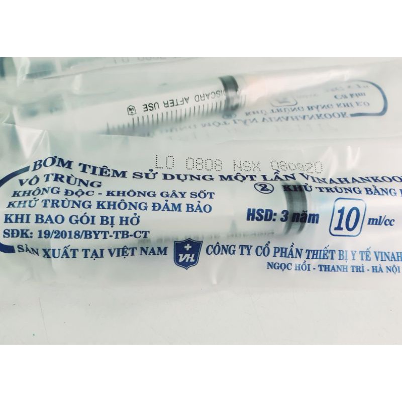 Bơm tiêm/ống chích dùng 1 lần Vinahancook đủ size (bán lẻ từng cái) - Đông Anh Pharma