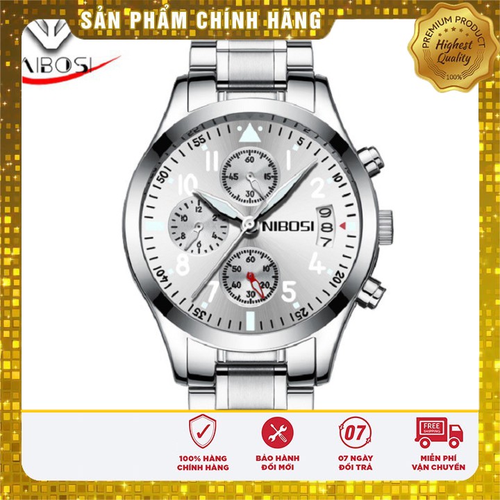 ⌚️    ĐỒNG HỒ NAM NIBOSI 2303 (1985) -  DÂY THÉP CHẠY 6 KIM, SIÊU CHỐNG NƯỚC VÀ CHỐNG XƯỚC SALE