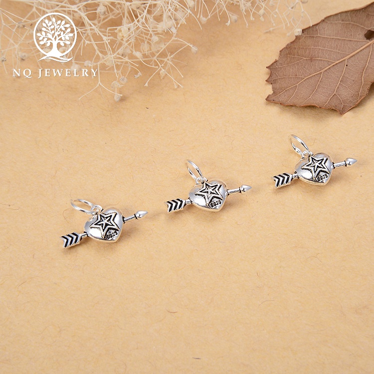 Charm bạc mũi tên thần tình yêu treo - NQ Jewelry
