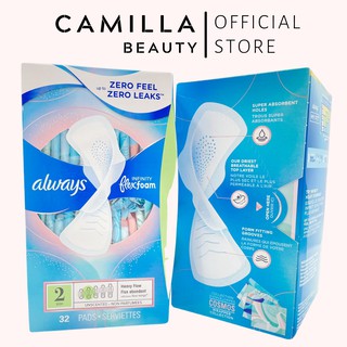 Băng vệ sinh siêu mỏng có cánh Always INFINITY FLEX FOAM Size 2 Supper Pads 32 băng