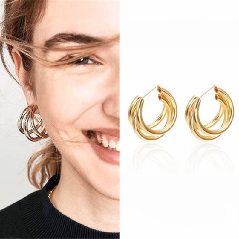 Bông tai tròn phong cách bohemian đơn giản dành cho nữ