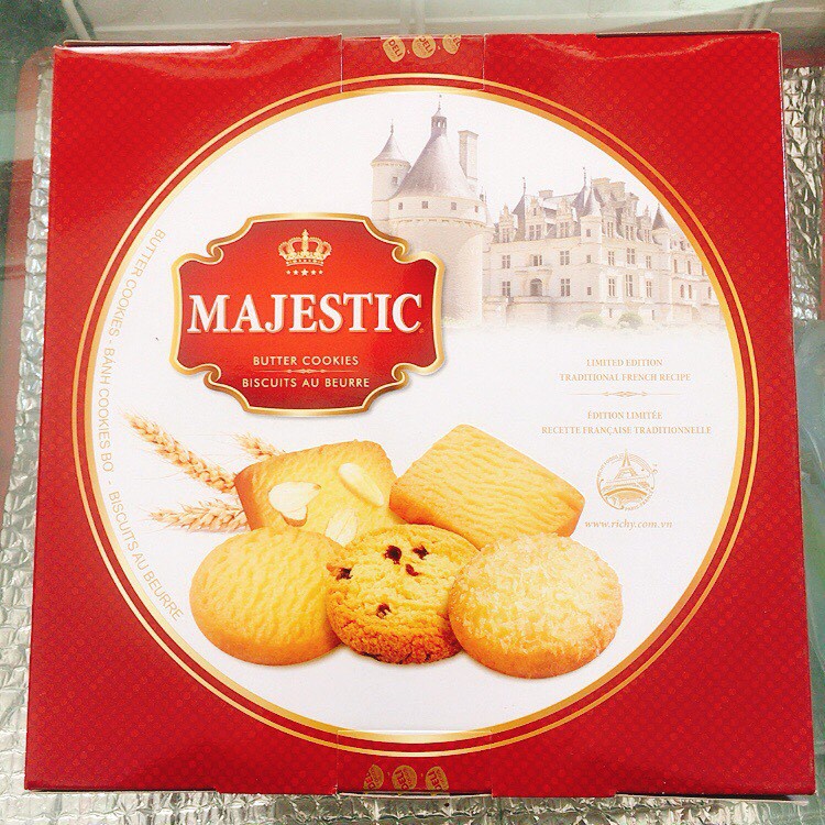 Bánh Quy Bơ Majestic Hộp Thiếc 382gr - kèm túi giấy