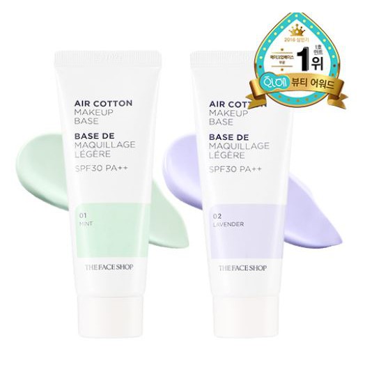 (Hàng Mới Về) Kem Nền Trang Điểm The Face Shop Cotton Với 2 Kiểu Tùy Chọn // The Face Shop Air Cotton Makeup Base