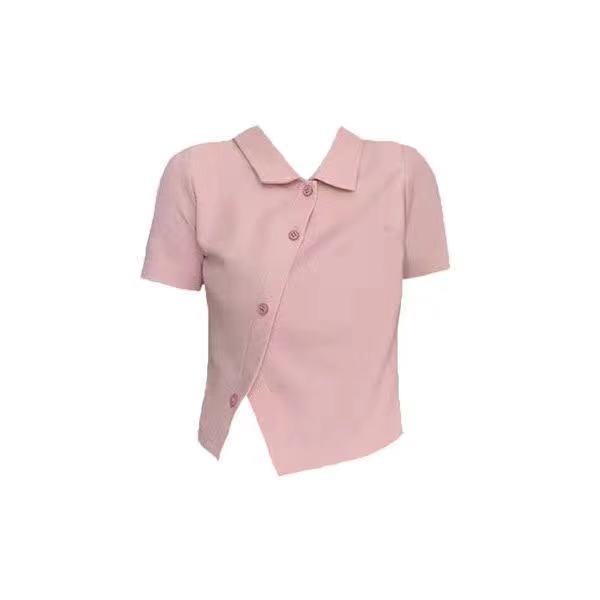 AMOI Bộ Áo Cardigan Ngắn Tay + Chân Váy Xếp Ly Lưng Cao Xinh Xắn Dành Cho Nữ