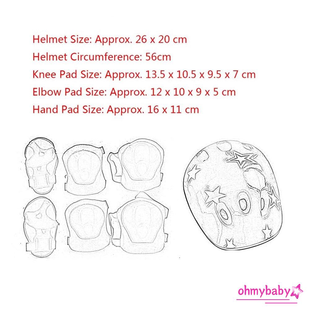 Bộ 7 Miếng Đệm Bảo Vệ Đầu Gối &amp; Cổ Tay Khi Trượt Ván &amp; Đạp Xe &amp; Đạp