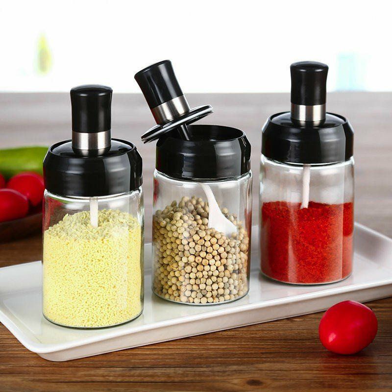 Lọ gia vị thủy tinh kèm muỗng
