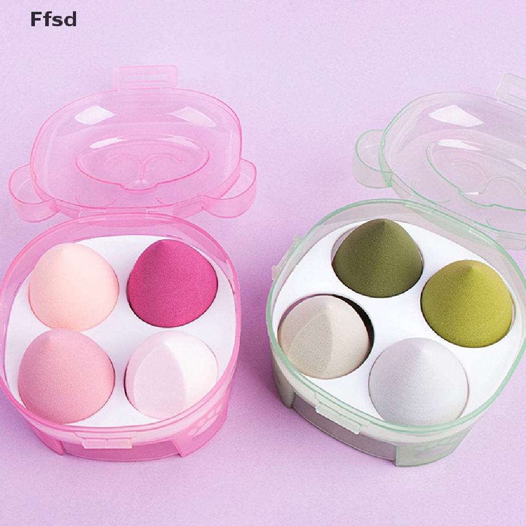 {Ffsd} Set 4 Bông Mút Trang Điểm Kèm Hộp Đựng
