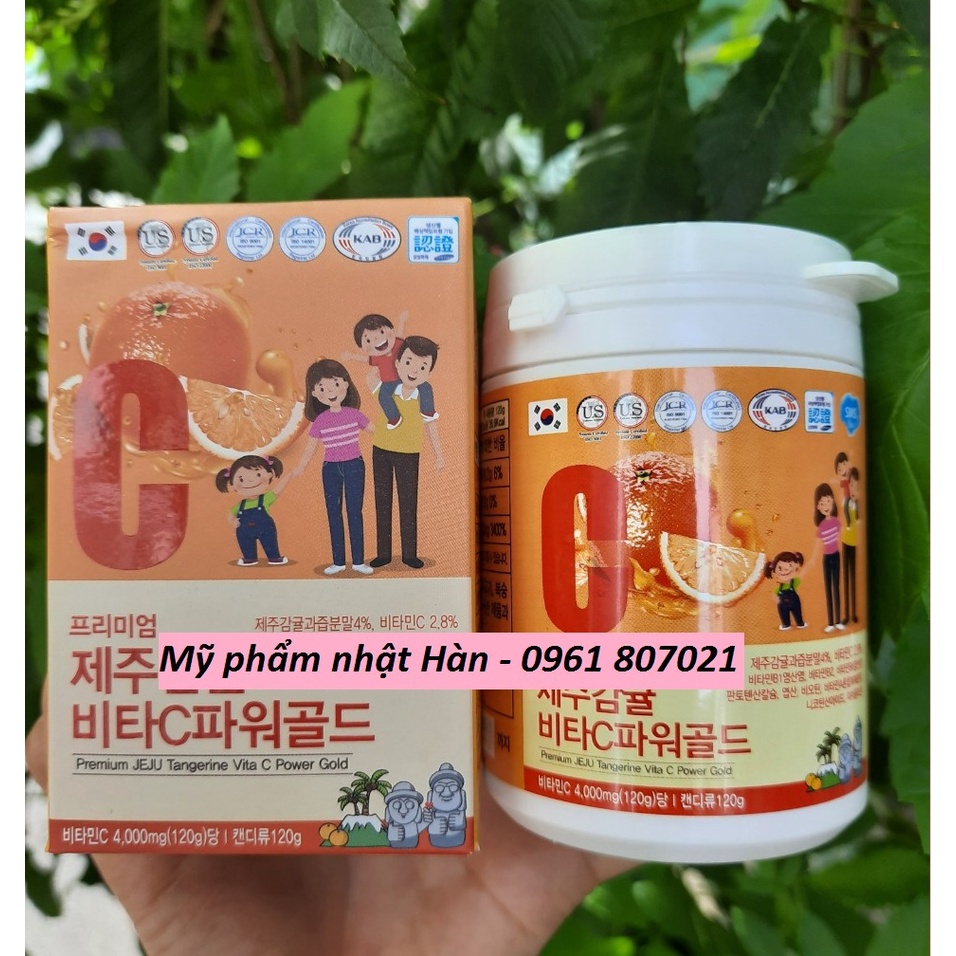 Viên ngậm vitamin C Gia đình Jeju Tangerine Power 120g Hàn Quốc