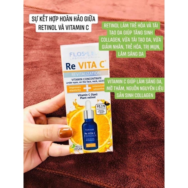 Serum dưỡng sáng mờ thâm chống lão hoá Floslek ReVita C