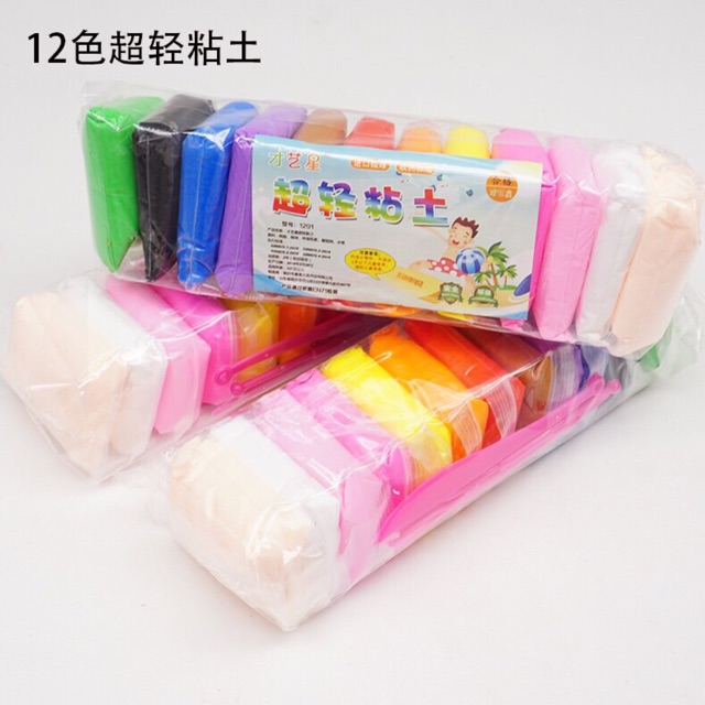 Set 12 gói đất sét soffclay siêu nhẹ tự khô