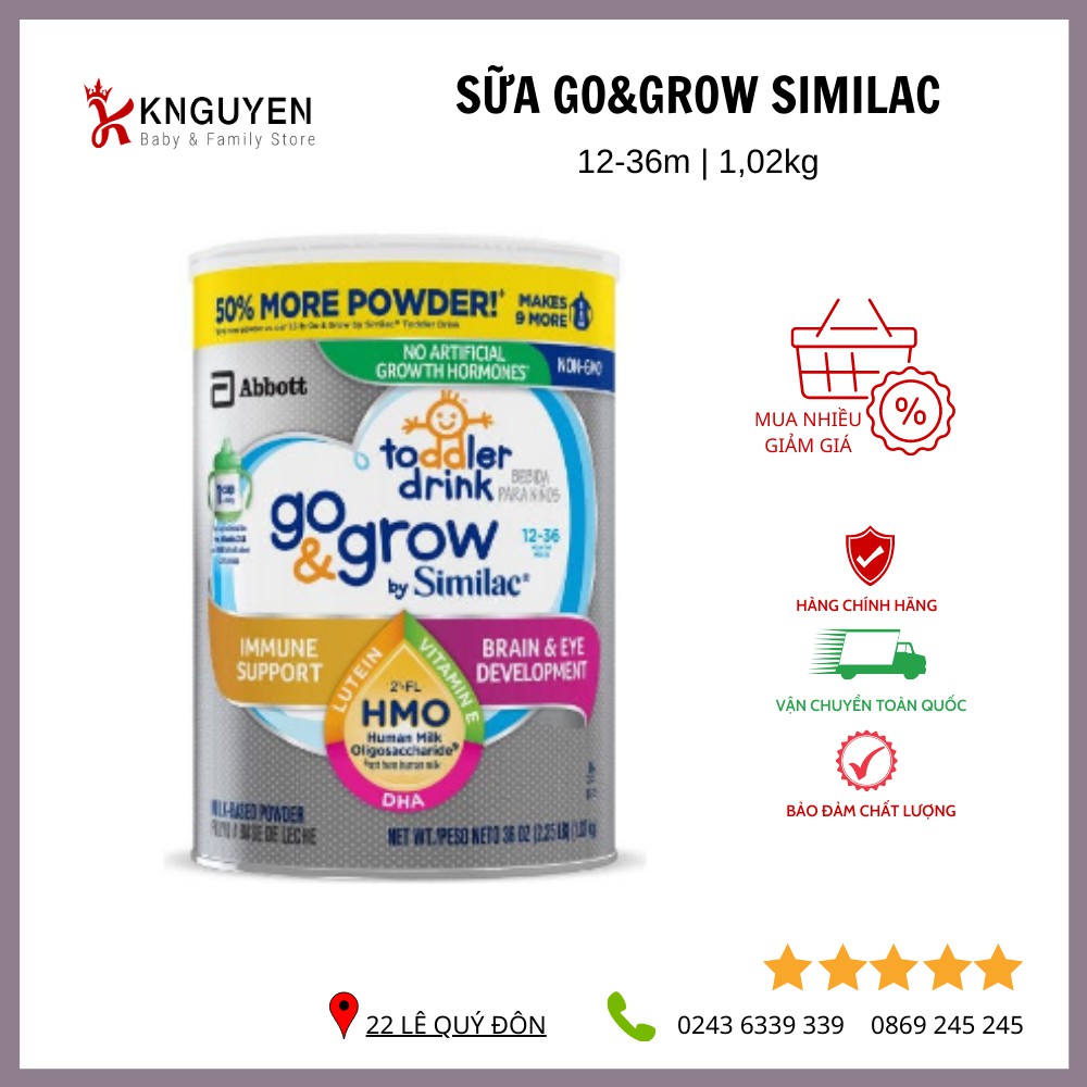 Sữa Similac Go&Grow HMO NON GMO - Similac Go&Grow cho bé từ 12 - 36m-date mới