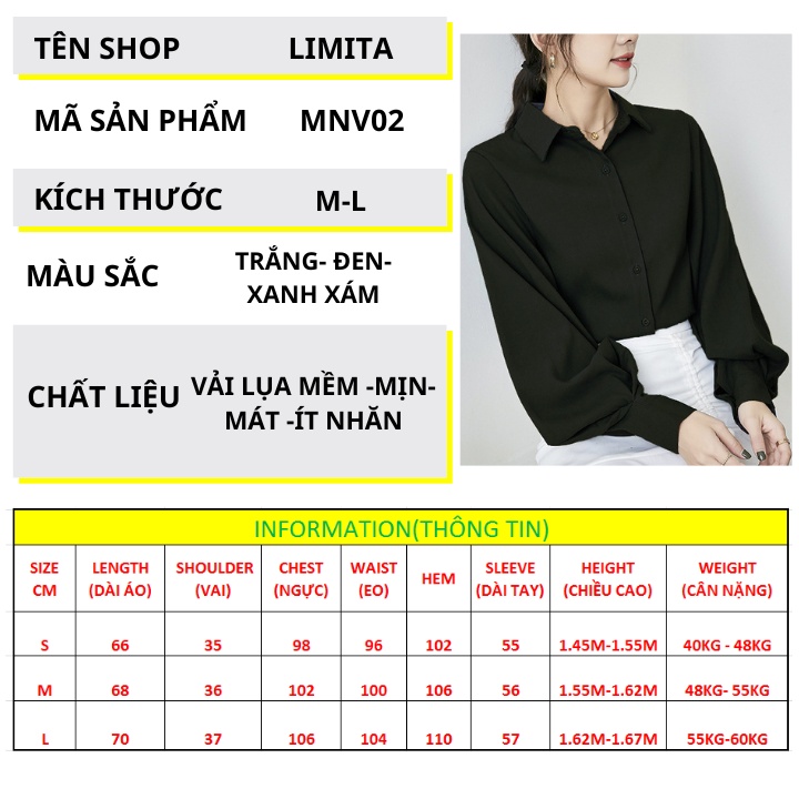Áo sơ mi nữ công sở dài tay chuẩn form hàn quốc trẻ trung năng động thanh lịch-MUD02