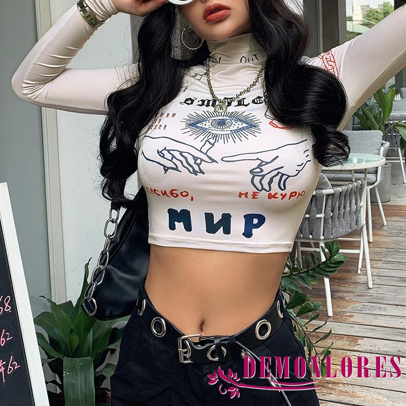 Áo Thun Dài Tay In Họa Tiết Thời Trang Dành Cho Nữ