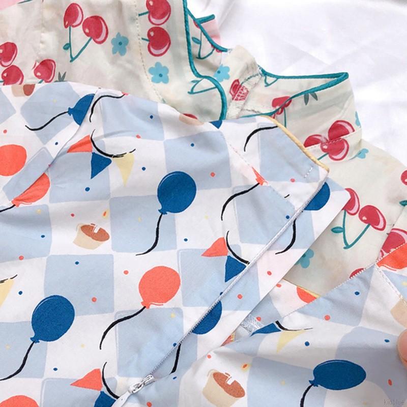 Đầm sườn xám hoạ tiết hoa phong cách Trung Hoa cho bé gái