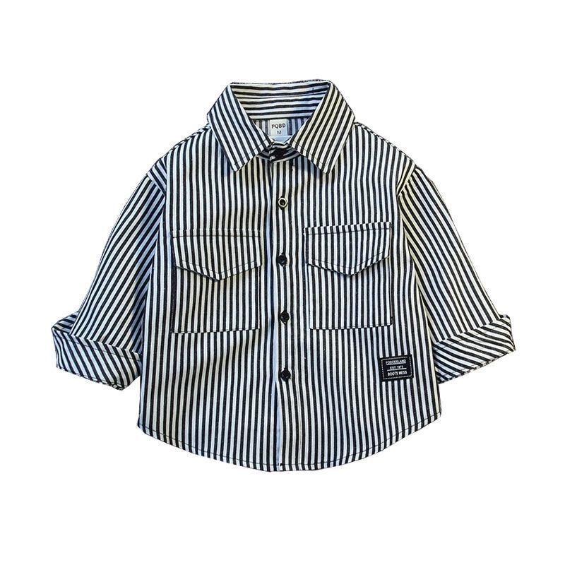 [Hàng Mới Về] Áo Sơ Mi Tay Dài Kẻ Sọc Phong Cách Anh Quốc Thời Trang Xuân Thu Cho Bé Trai