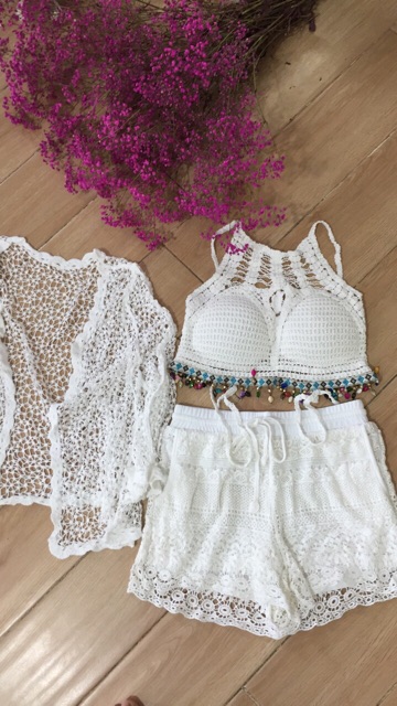 [ĐỒ BƠI, BIKINI, ĐỒ ĐI BIỂN HÓT]Sét 3 trong 1 bộ ren đi biển siêu hót có thể mua rời | BigBuy360 - bigbuy360.vn