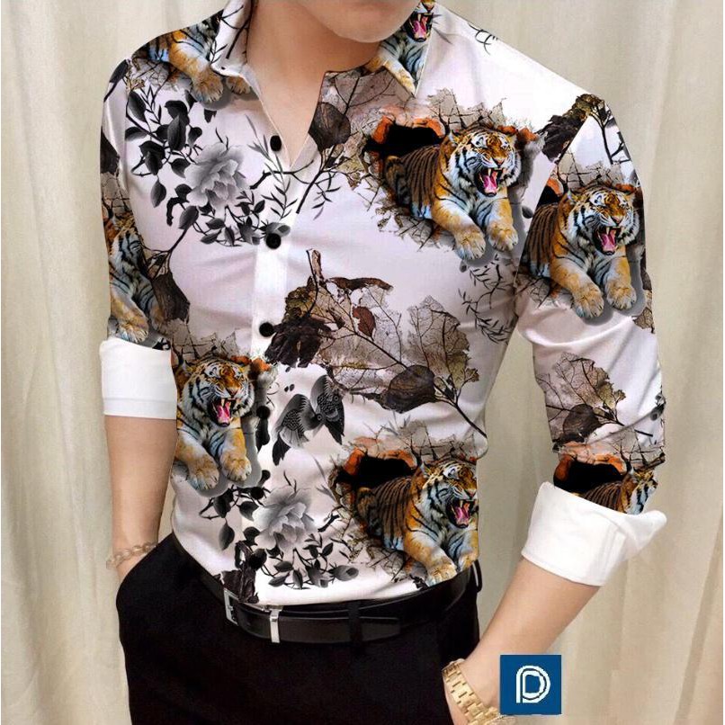 Áo Sơ Mi Nam XuMon Chất Lụa Quảng Châu Dài Tay Cổ Bẻ Họa Tiết 3D Hổ Thời Trang Hàng Xưởng Tận Gốc Mẫu Cá Tính DRAU 01 | BigBuy360 - bigbuy360.vn