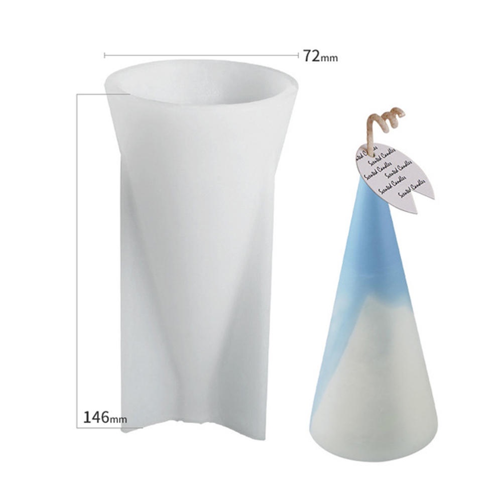 Khuôn Silicon Hình Nón Hình Lục Giác Trong Suốt Linh Hoạt Làm Nến Xi Măng DIY