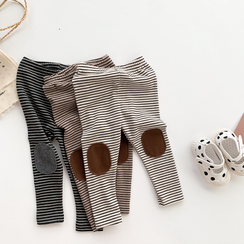 Quần dài vải cotton mềm mại họa tiết kẻ sọc cho bé sơ sinh