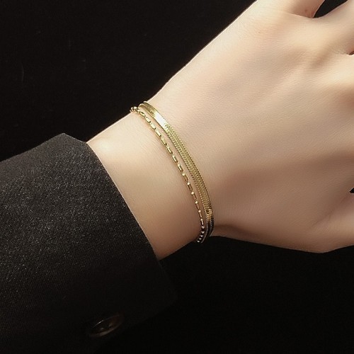 Lắc Tay Nữ 2 Vòng Titan Ko Đen TT 2949