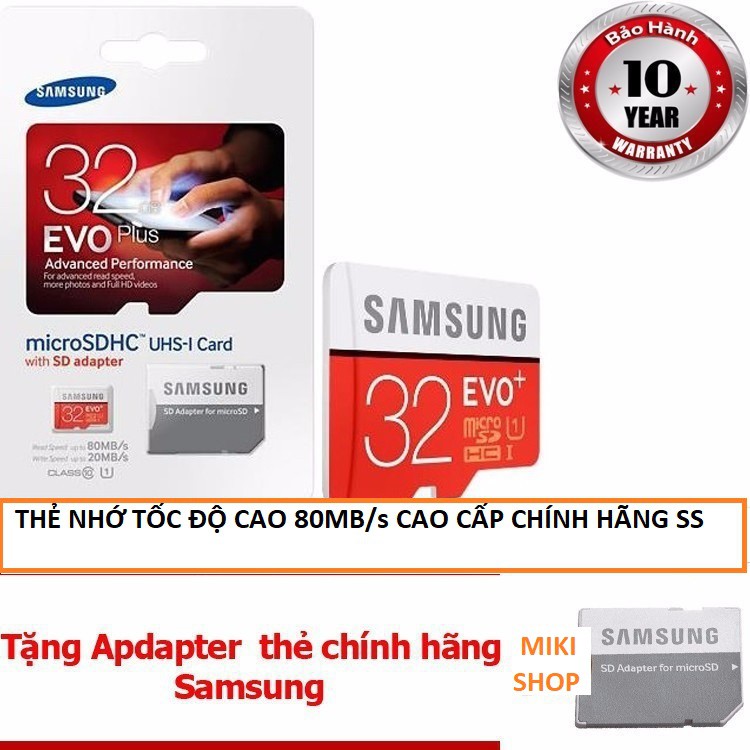 {CHÍNH HÃNG} THẺ NHỚ TỐC ĐỘ CAO SAMSUNG EVO PLUS 80MB/s | BigBuy360 - bigbuy360.vn