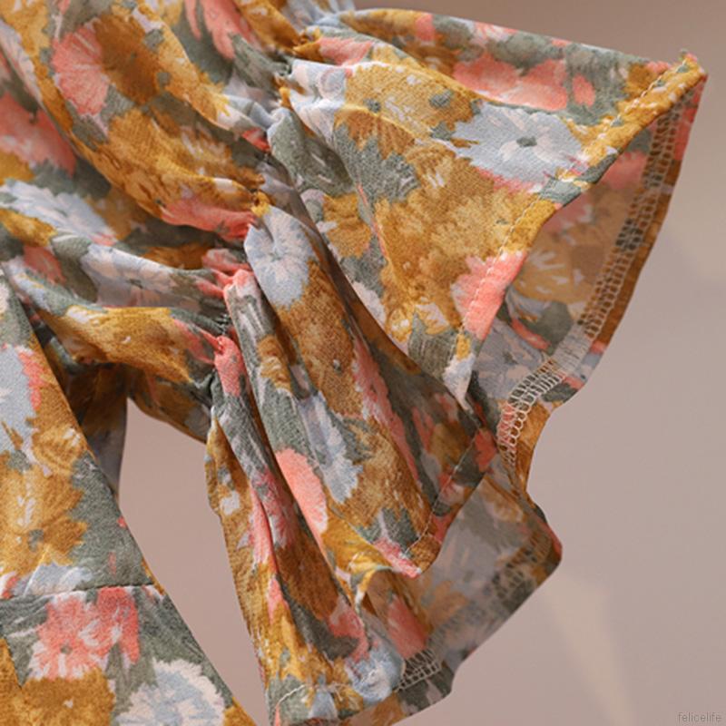 Đầm Hai Dây Họa Tiết Hoa Thiết Kế Xẻ Tà Quyến Rũ