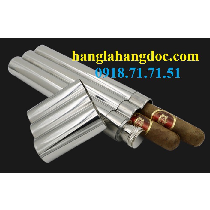 Ống inox đa năng đựng 02 điếu cigar & rượu bỏ túi cá tính