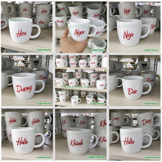 Ly cốc sứ IN TÊN Gốm Bát Tràng