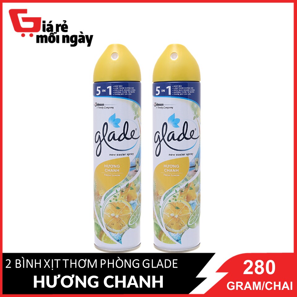 Combo 2 Chai Bình Xịt Thơm Phòng Glade Nature Hương Chanh 280gx2