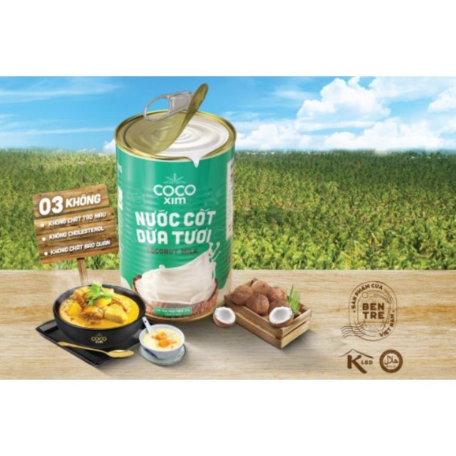(Keto) Nước cốt dừa tươi Coco xim 400ml (uống ngay thơm ngon) - Healthy