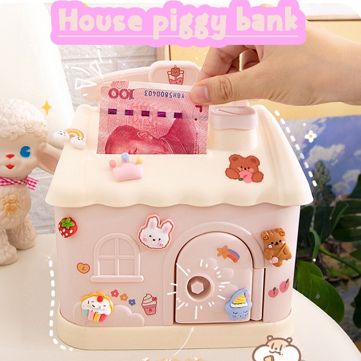 Hộp Đựng Tiền Tiết Kiệm Cỡ Lớn Có Khóa Dễ Thương Cho Bé Gái SJHY0309