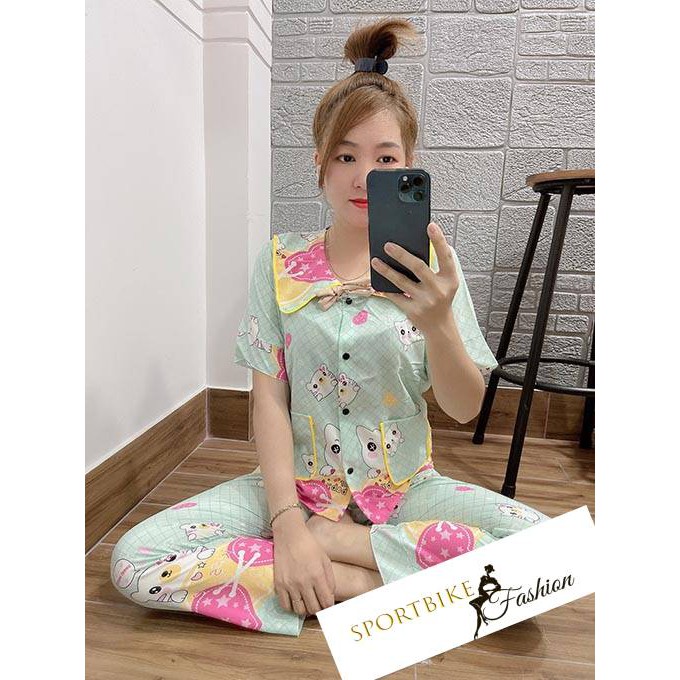 Đồ bộ đùi nữ mặc nhà đẹp Đồ bộ pijama tiểu thư tay ngắn lụa satin mềm