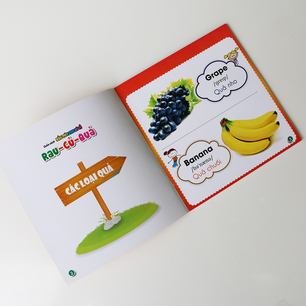 Sách - Song Ngữ Cuốn Sách Đầu Tiên Cho Bé Chủ Đề Rau - Củ - Quả 50