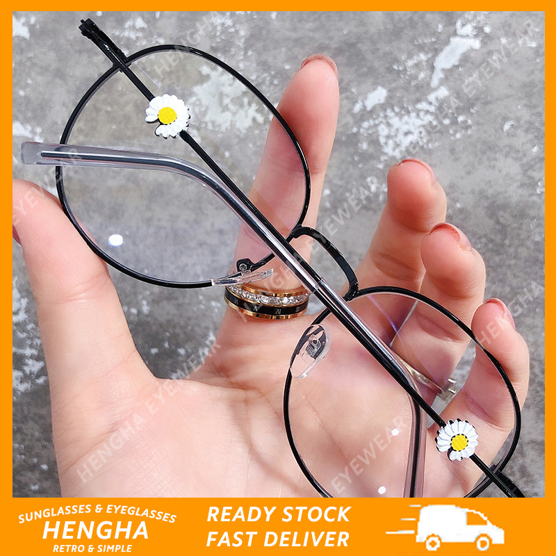 Mắt Kính Gọng Tròn Chống Bức Xạ Phong Cách Hàn Quốc Cổ Điển Thời Trang Cho Nữ