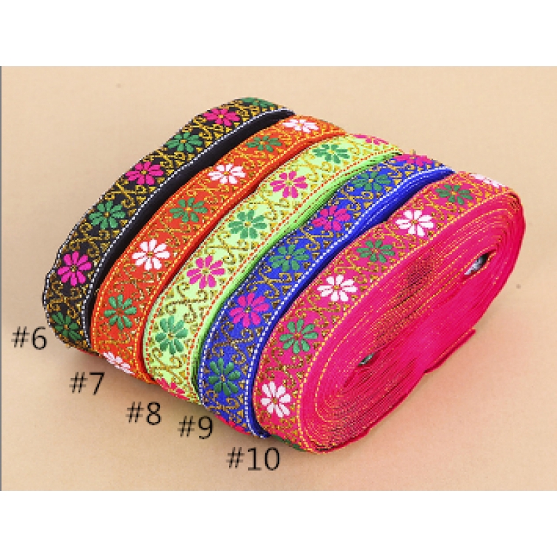 Ruy băng thêu hoa dài 2m rộng 2.2cm