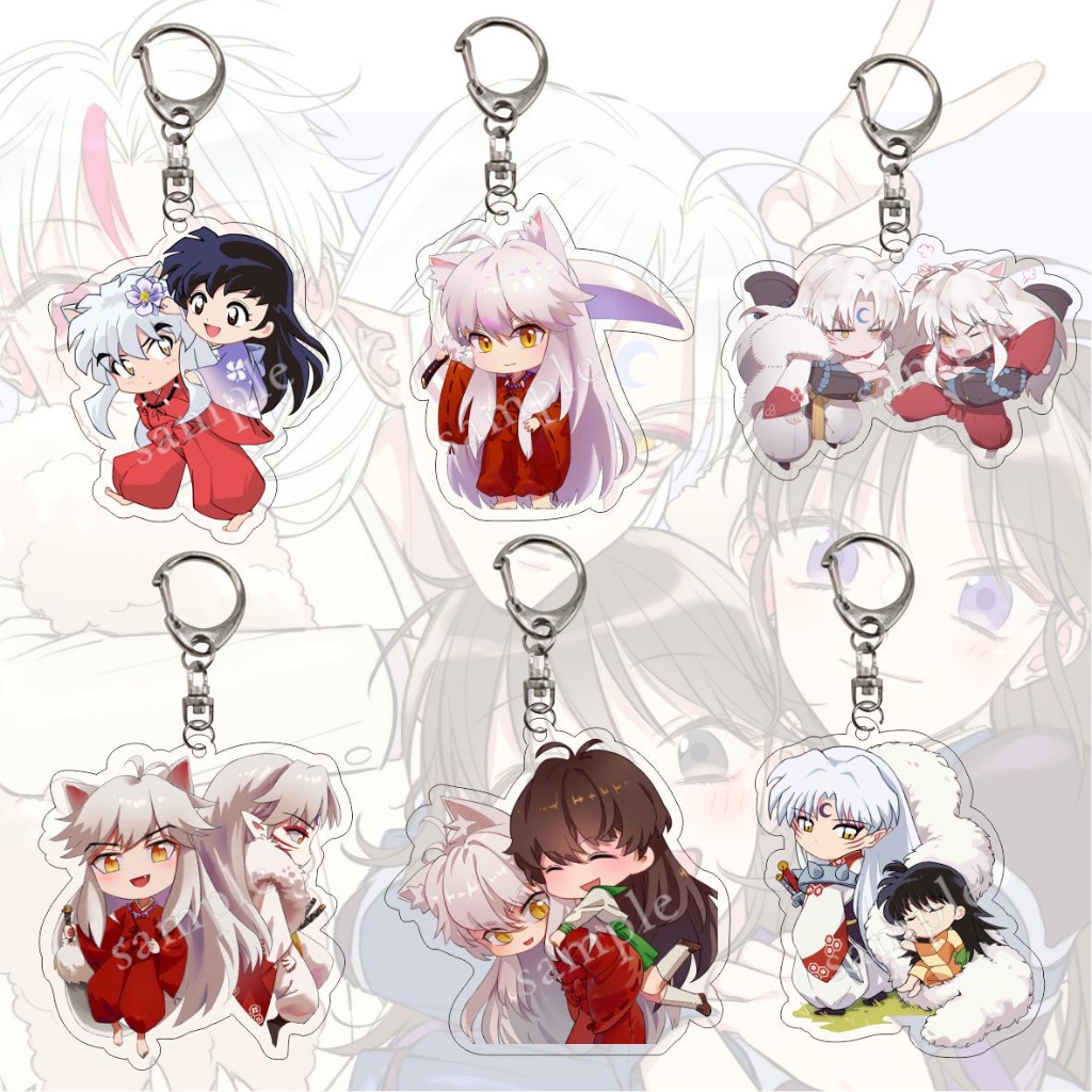 Móc Khóa In Hình Inuyasha Higurashi Kagome Sesshoumaru Kikyou Dễ Thương