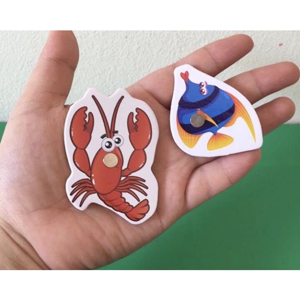 [ SỈ] Đồ Chơi Câu Cá, Bộ Đồ chơi câu cá 3D bằng gỗ Loại To 32 con gắn Nam Châm an toàn cho bé- DC3